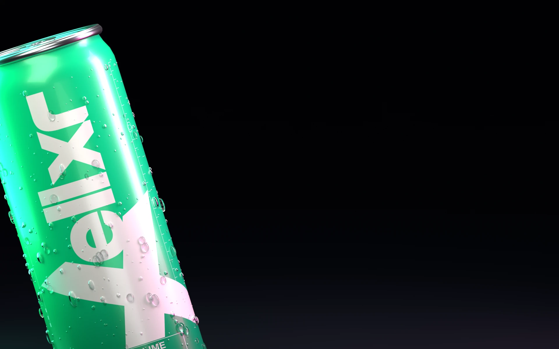 Close-up of the white ellxr branding on the neon mint Critical Lime can